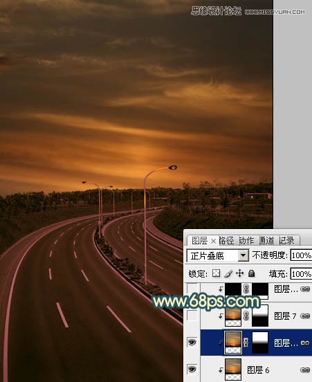 Photoshop给公路图片加上夜景效果图,PS教程,图老师教程网