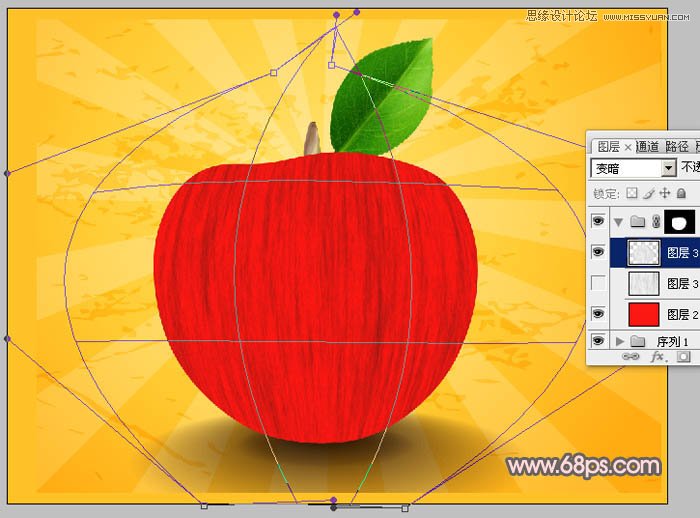 Photoshop绘制逼真的红苹果效果图,PS教程,图老师教程网