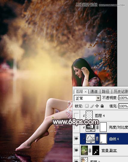 Photoshop调出河边女孩暗调红褐色效果,PS教程,图老师教程网