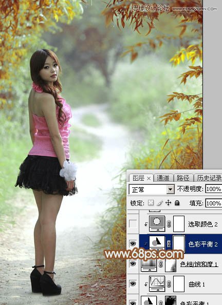 Photoshop调出小路女孩清新唯美效果,PS教程,图老师教程网