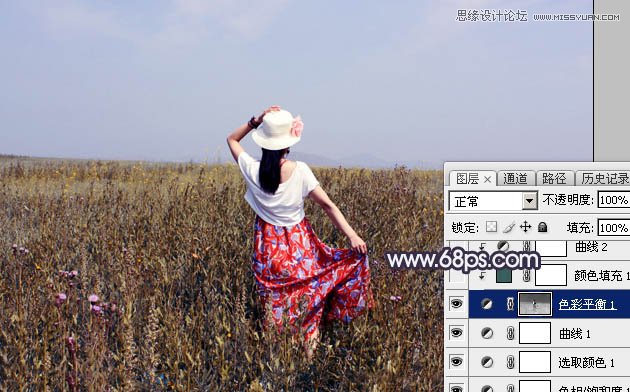 Photoshop给草原女孩添加韩系逆光效果,PS教程,图老师教程网