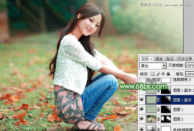 Photoshop调出春季女孩秋季唯美效果,PS教程,图老师教程网