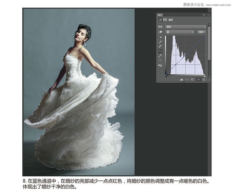 Photoshop调出婚纱照片唯美冷色效果,PS教程,图老师教程网