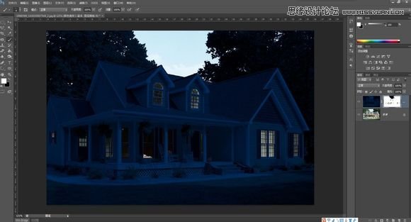 Photoshop详细的把白天照片调成夜景效果,PS教程,图老师教程网