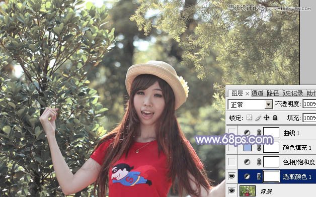 Photoshop调出可爱美眉梦幻紫色效果,PS教程,图老师教程网