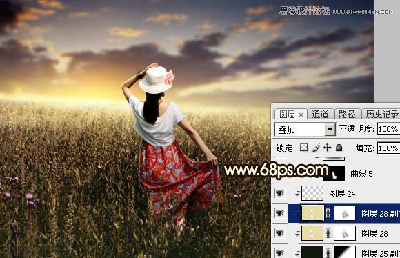 Photoshop调出花丛中人像夕阳逆光美景效果,PS教程,图老师教程网