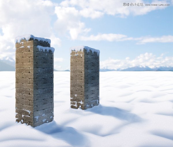 Photoshop给建筑物添加冬季积雪效果图,PS教程,图老师教程网