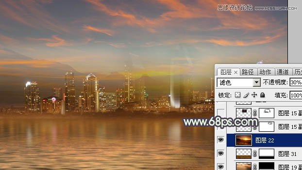 Photoshop合成绚丽城市背景的夜景婚片,PS教程,图老师教程网