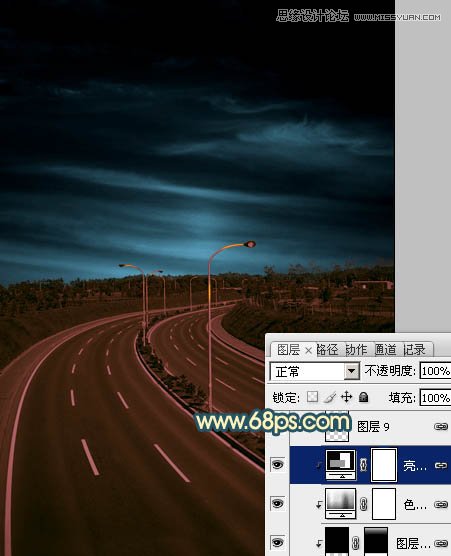 Photoshop给公路图片加上夜景效果图,PS教程,图老师教程网