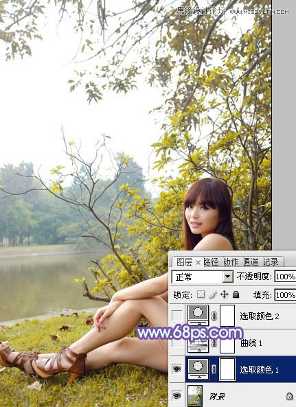 Photoshop调出草地美女唯美紫色肤色,PS教程,图老师教程网