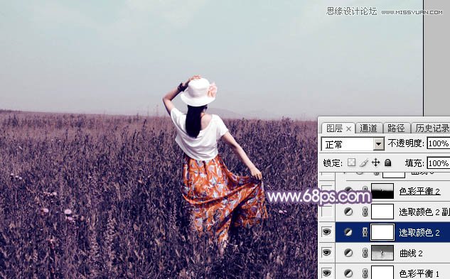 Photoshop调出外景人像绚丽的紫色效果,PS教程,图老师教程网