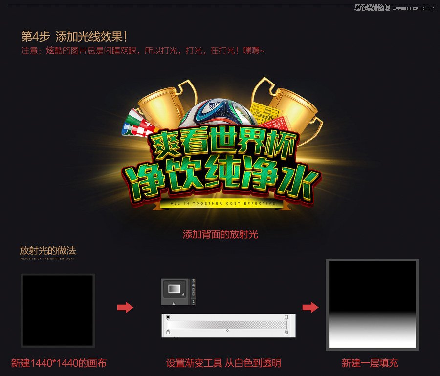 Photoshop制作质感的世界杯字体海报,PS教程,图老师教程网
