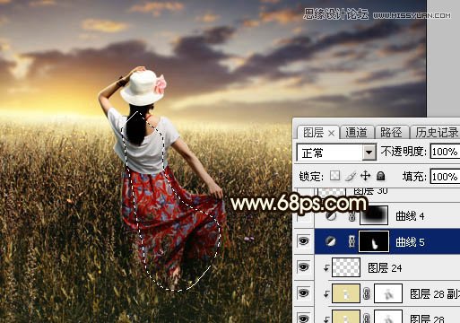 Photoshop调出花丛中人像夕阳逆光美景效果,PS教程,图老师教程网