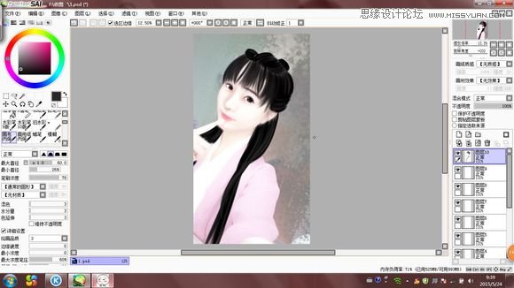 Photoshop结合SAI把可爱女生转手绘处理,PS教程,图老师教程网