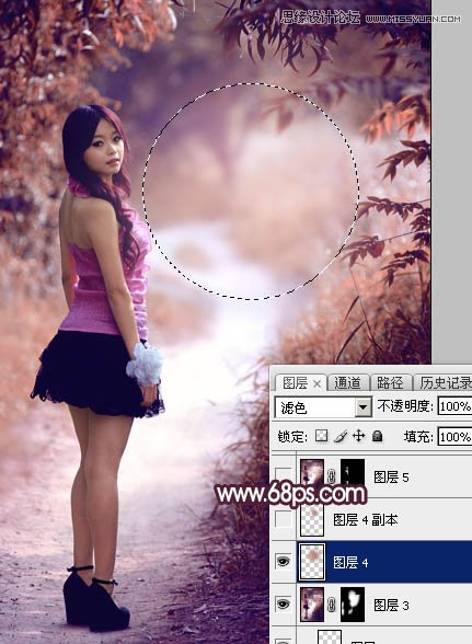 Photoshop调出春季外景女孩梦幻紫色调,PS教程,图老师教程网