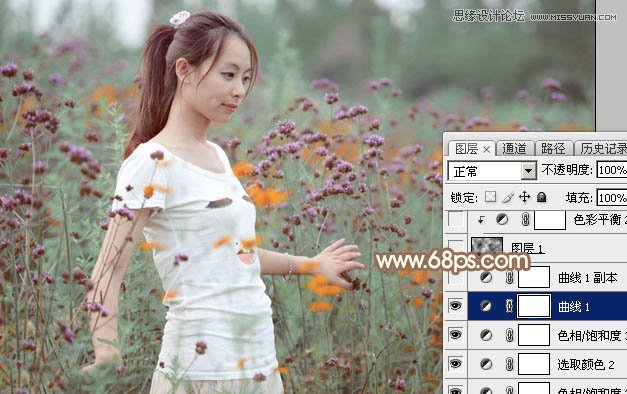 Photoshop调出鲜花里美女照片暖色效果,PS教程,图老师教程网