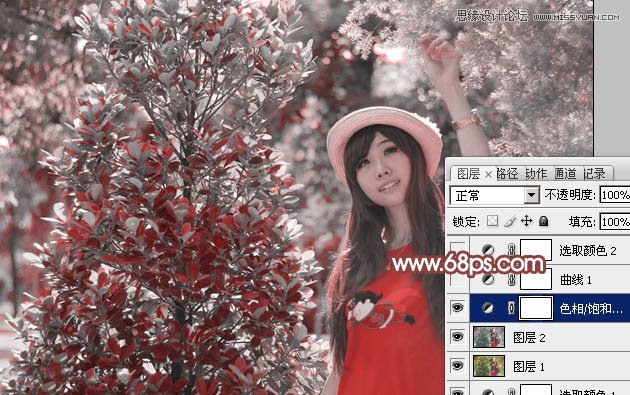 Photoshop调出女孩照片另类的淡红色调,PS教程,图老师教程网