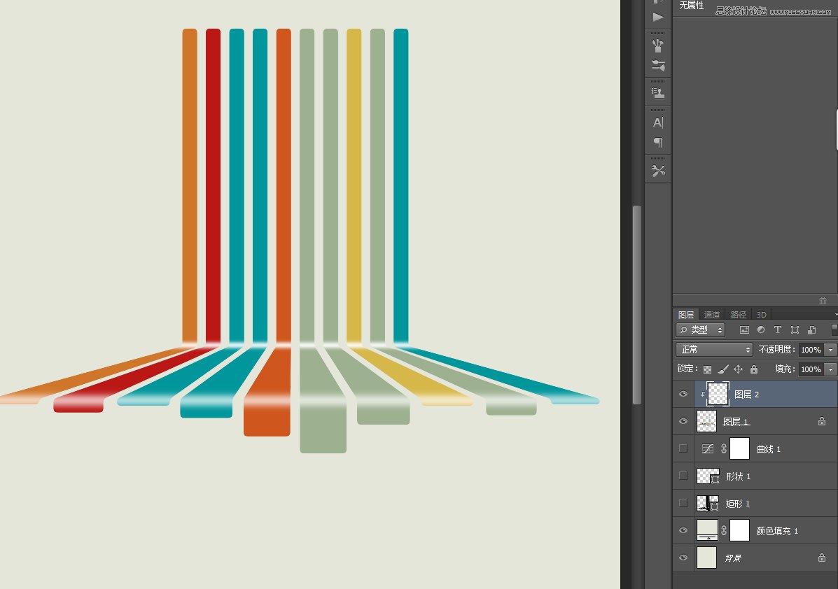Photoshop设计立体风格的彩条海报教程,PS教程,图老师教程网