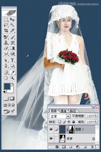 Photoshop完美抠出穿婚纱的新娘照片,PS教程,图老师教程网