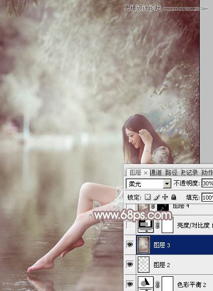 Photoshop调出河边美女惊艳的冷色效果,PS教程,图老师教程网