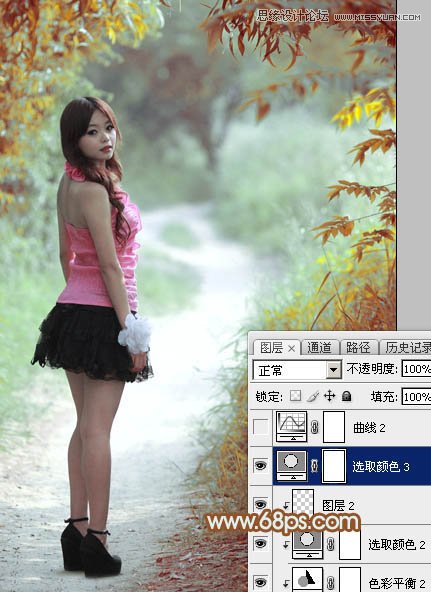 Photoshop调出小路女孩清新唯美效果,PS教程,图老师教程网