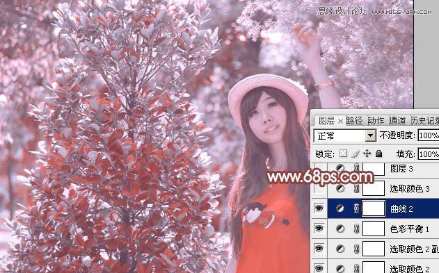 Photoshop调出女孩照片另类的淡红色调,PS教程,图老师教程网