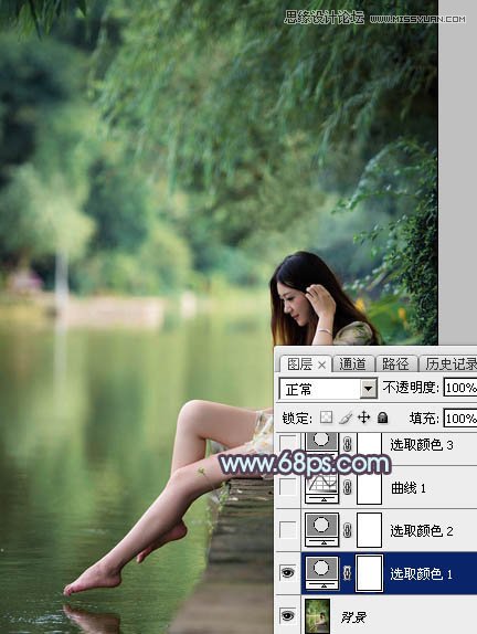 Photoshop调出河边美女照片梦幻紫色效果,PS教程,图老师教程网