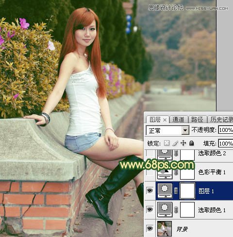 Photoshop调出人像照片复古黄色调效果,PS教程,图老师教程网