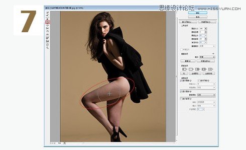 Photoshop简单实用的方法给人像美女瘦腿,PS教程,图老师教程网