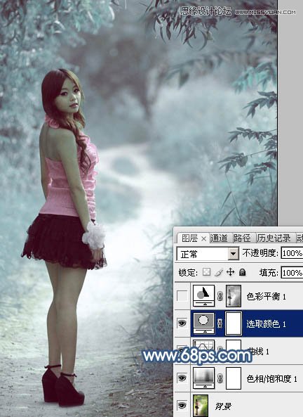 Photoshop调出公园清纯女孩唯美紫色效果,PS教程,图老师教程网