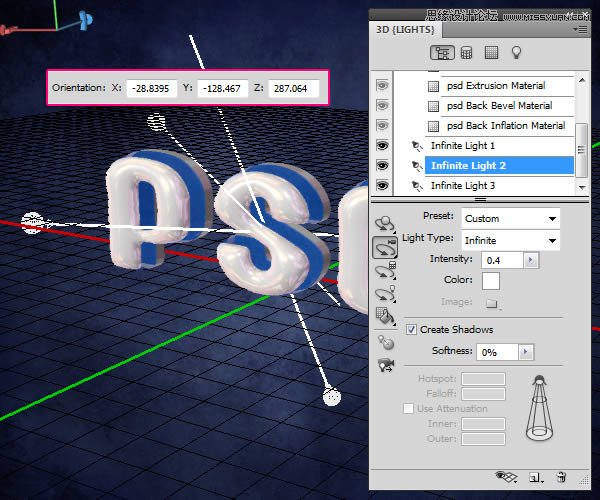 Photoshop创建有光泽的塑料3D文字教程,PS教程,图老师教程网