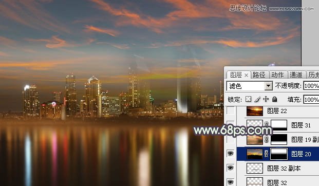 Photoshop合成绚丽城市背景的夜景婚片,PS教程,图老师教程网