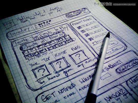 40个网页设计草图和线框图,PS教程,图老师教程网
