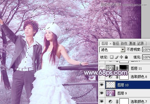 Photoshop调出婚纱照片梦幻紫色效果,PS教程,图老师教程网