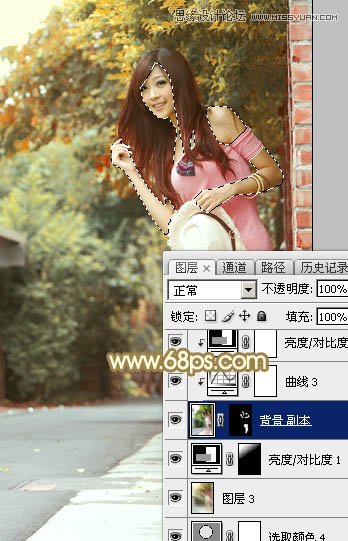 Photoshop调出外景清纯女孩秋季淡黄色调,PS教程,图老师教程网