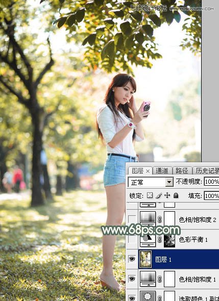 Photoshop调出春季美女甜美的暖褐色调,PS教程,图老师教程网