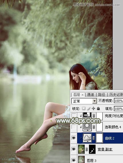 Photoshop调出河边女孩唯美冷色效果,PS教程,图老师教程网