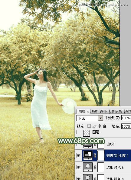 Photoshop调出夏季公园女孩怀旧效果,PS教程,图老师教程网