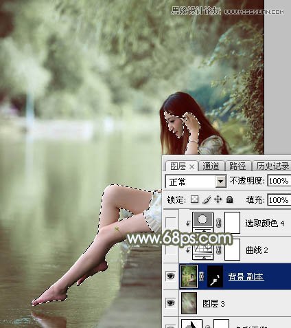 Photoshop调出河边女孩唯美冷色效果,PS教程,图老师教程网