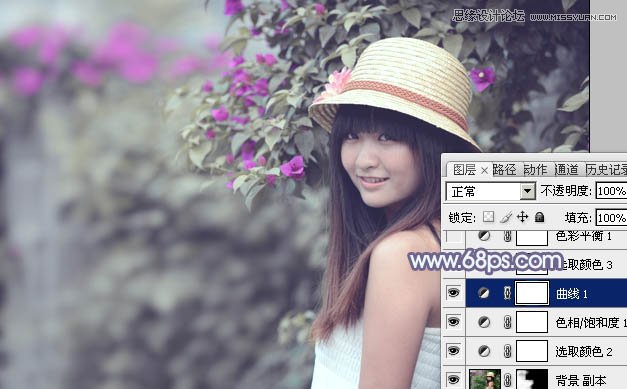 Photoshop调出美女照片梦幻紫色调,PS教程,图老师教程网