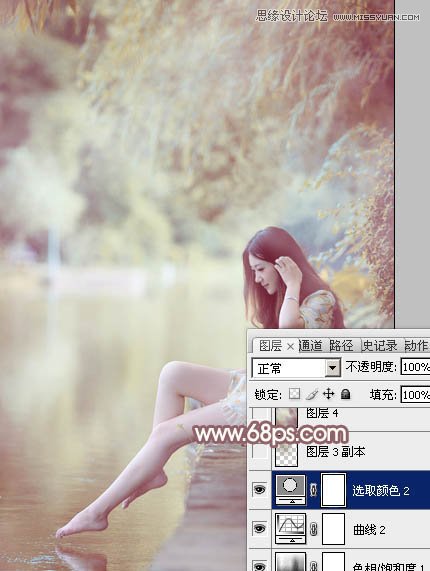 Photoshop调出黑边美女梦幻紫色效果,PS教程,图老师教程网