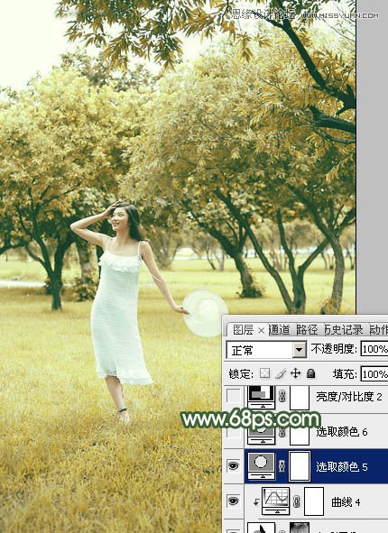 Photoshop调出夏季公园女孩怀旧效果,PS教程,图老师教程网