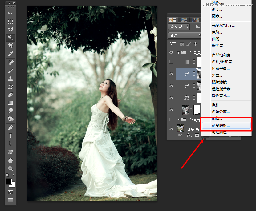 Photoshop调出外景婚片复古怀旧效果图,PS教程,图老师教程网