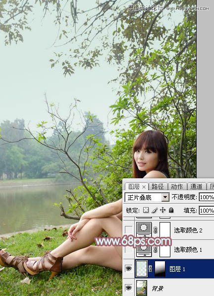 Photoshop调出河边美女另类淡红肤色效果,PS教程,图老师教程网