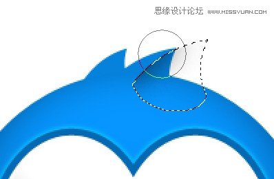 Photoshop绘制蓝色立体效果的推特小鸟图标,PS教程,图老师教程网