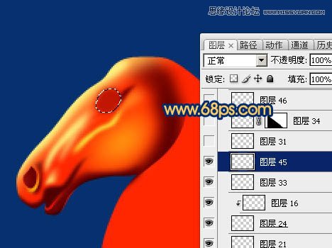 Photoshop绘制立体效果的金色马头教程,PS教程,图老师教程网