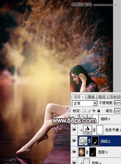 Photoshop调出河边女孩暗调红褐色效果,PS教程,图老师教程网