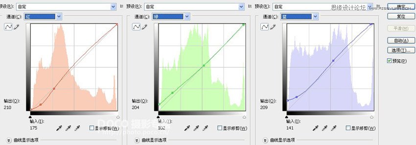 Photoshop简单使用曲线调出美女清新色调,PS教程,图老师教程网