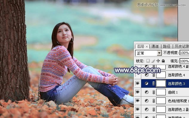 Photoshop调出树下女孩甜美的暖色调,PS教程,图老师教程网