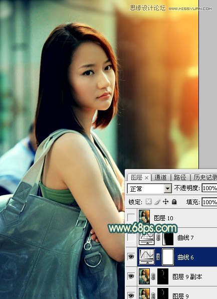 Photoshop给背包女孩添加怀旧漏光效果,PS教程,图老师教程网